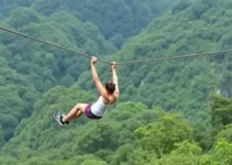 testes da tirolesa no Parque das Águas
